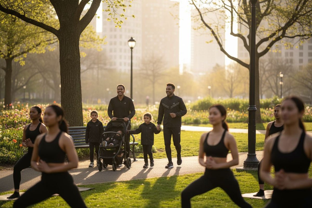 morning sun exposure, healthy lifestyle, park