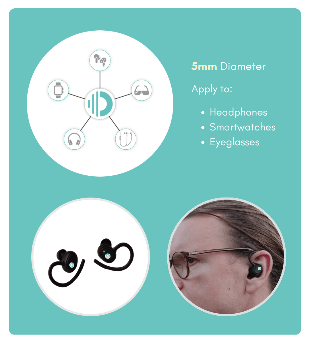 Omnia radiation balancer EMF protection MiCRO stickers for wireless headphones and smartwatches
