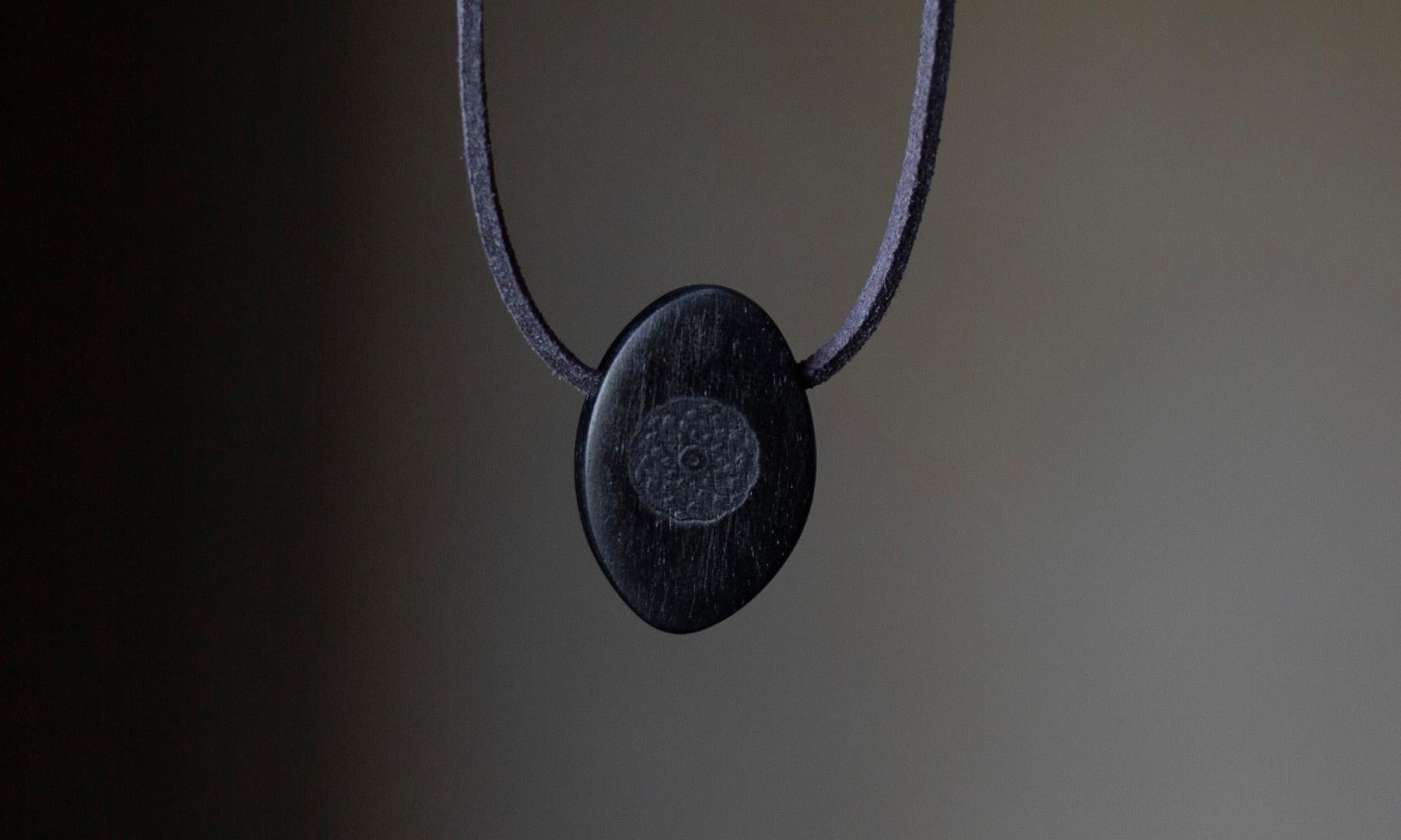 Close up Torus Design in Ebony - ORB Pendant