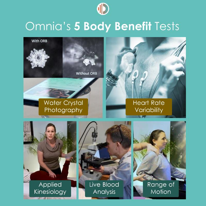 5 Omnia Radiation Balancer Tests showing body benefits of EMF Protection